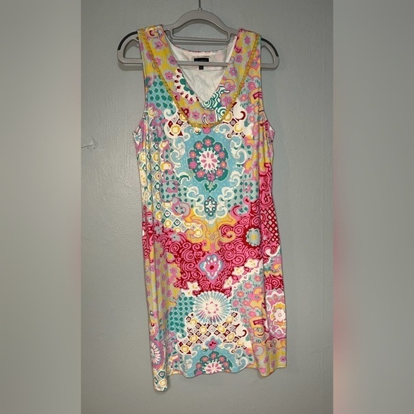 Talbots Dresses Talbots Medallion Interlock Paisley Shift Dress - Picture 2 of 5